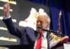Boos and cheers as Trump launches $399 sneakers line day after $355m fine | US Election 2024 News