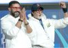 PIC: Amitabh Bachchan and Abhishek Bachchan radiate joy as they cheer on their cricket team