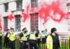 Five pro-Palestine protesters arrested after spraying red paint over Ministry of Defence building | Politics News