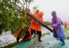 At least 10 killed as flash floods and typhoon hit China